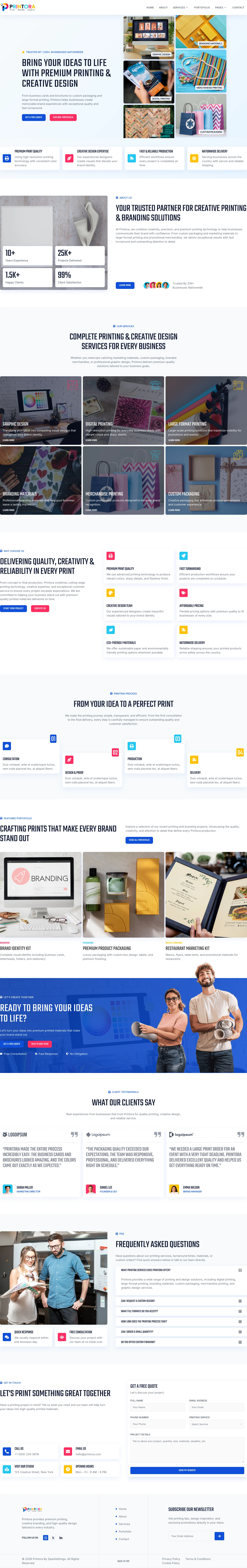 Mẫu website văn phòng phẩm – in ấn – Printora