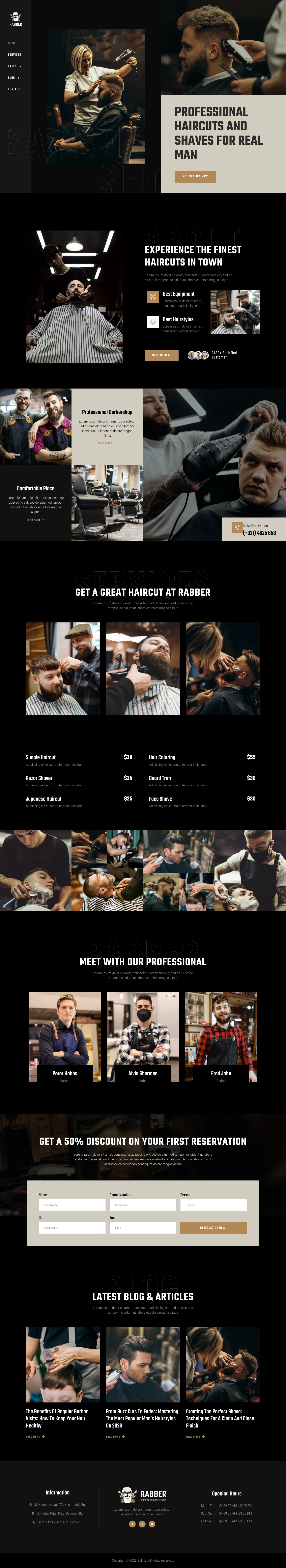 Mẫu website barber shop – Rabber