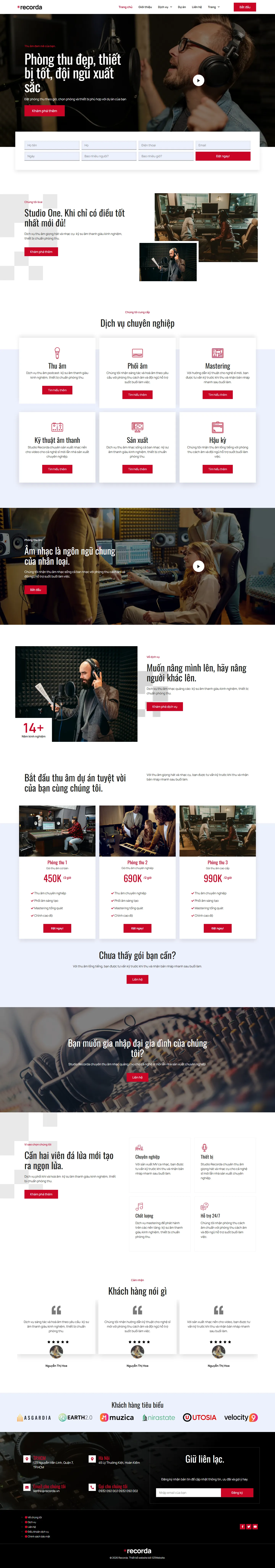 Mẫu website âm nhạc – Recorda