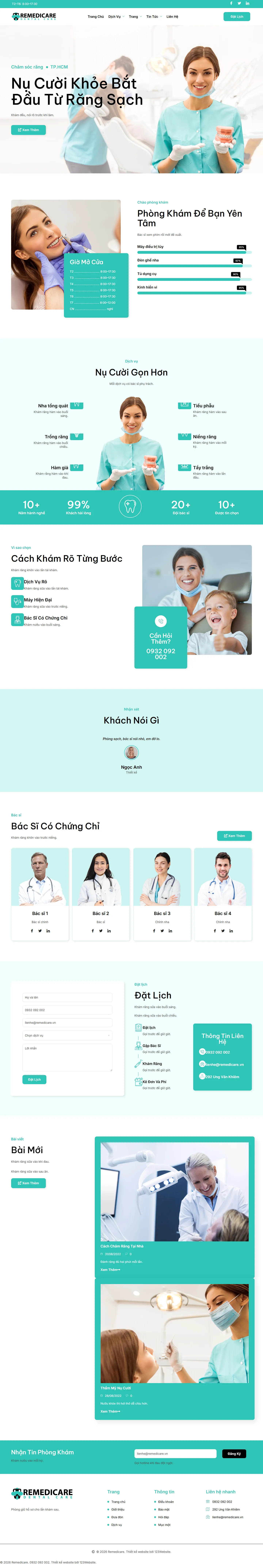 Mẫu website nha khoa – Remedicare