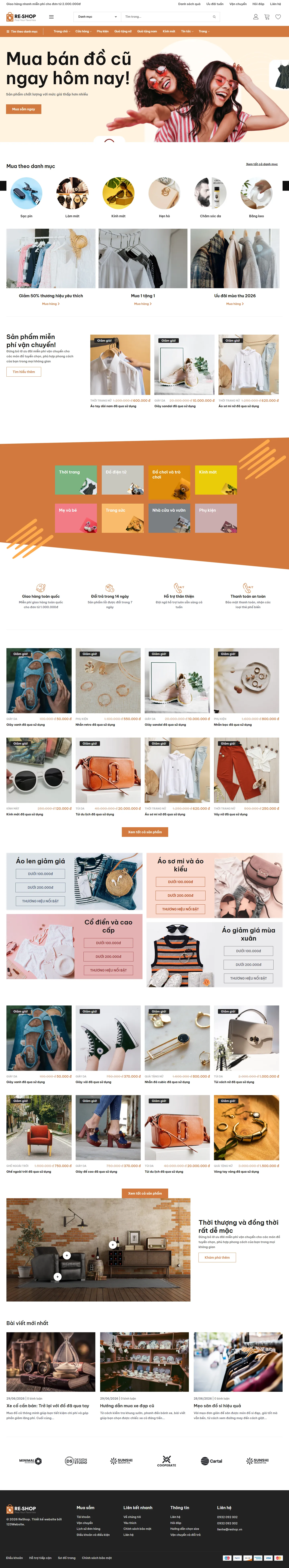 Mẫu website thương mại điện tử – ReShop