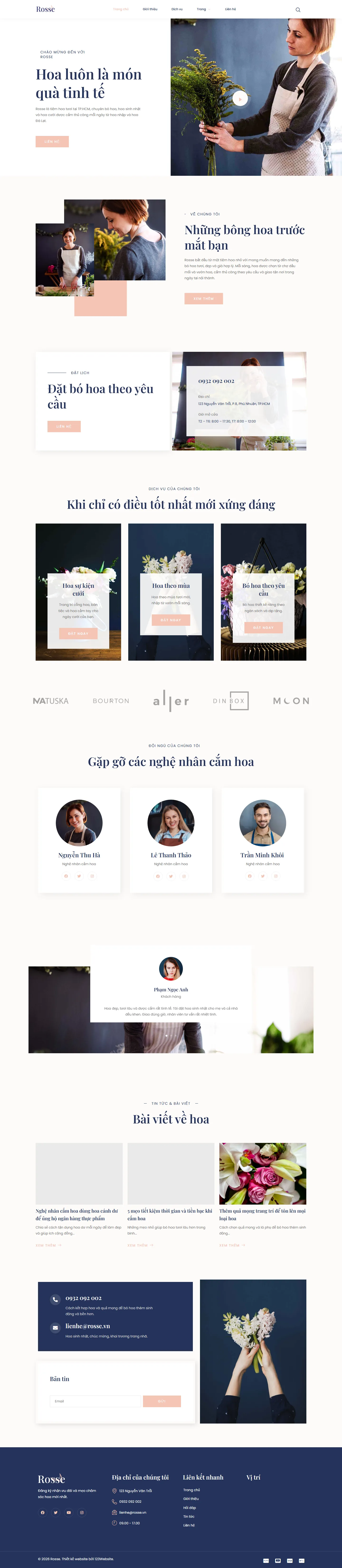 Mẫu website shop hoa tươi – Rosse