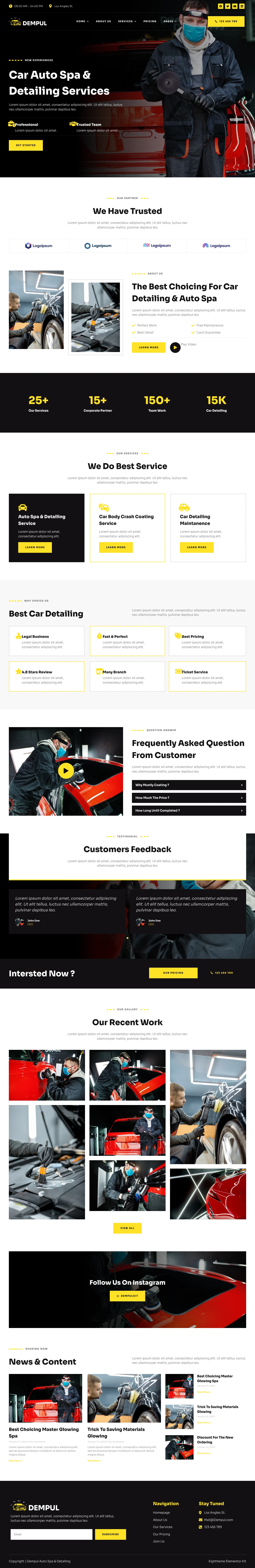 Mẫu website rửa xe – Dempul