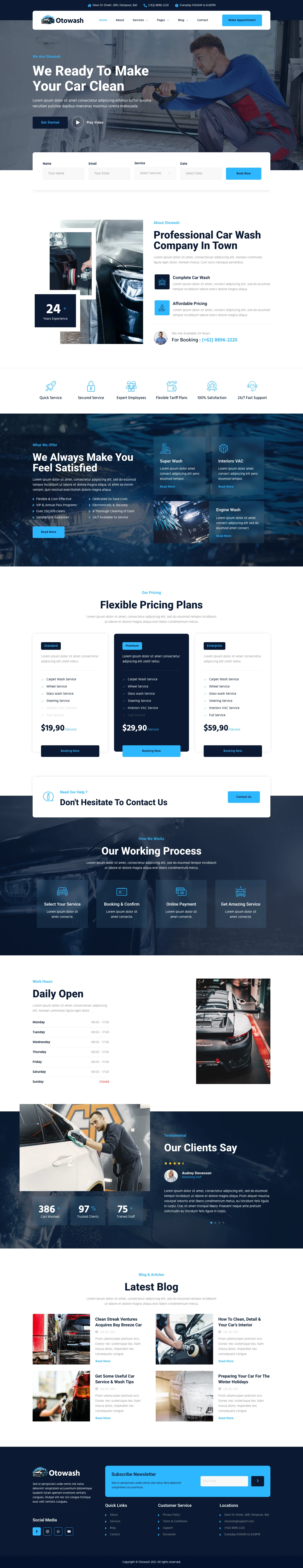 Mẫu website rửa xe – Otowash