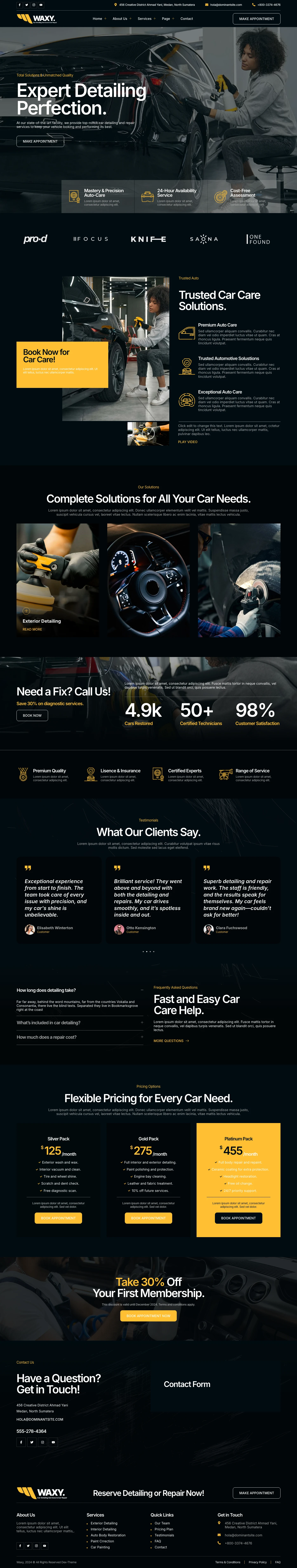 Mẫu website rửa xe – Waxy