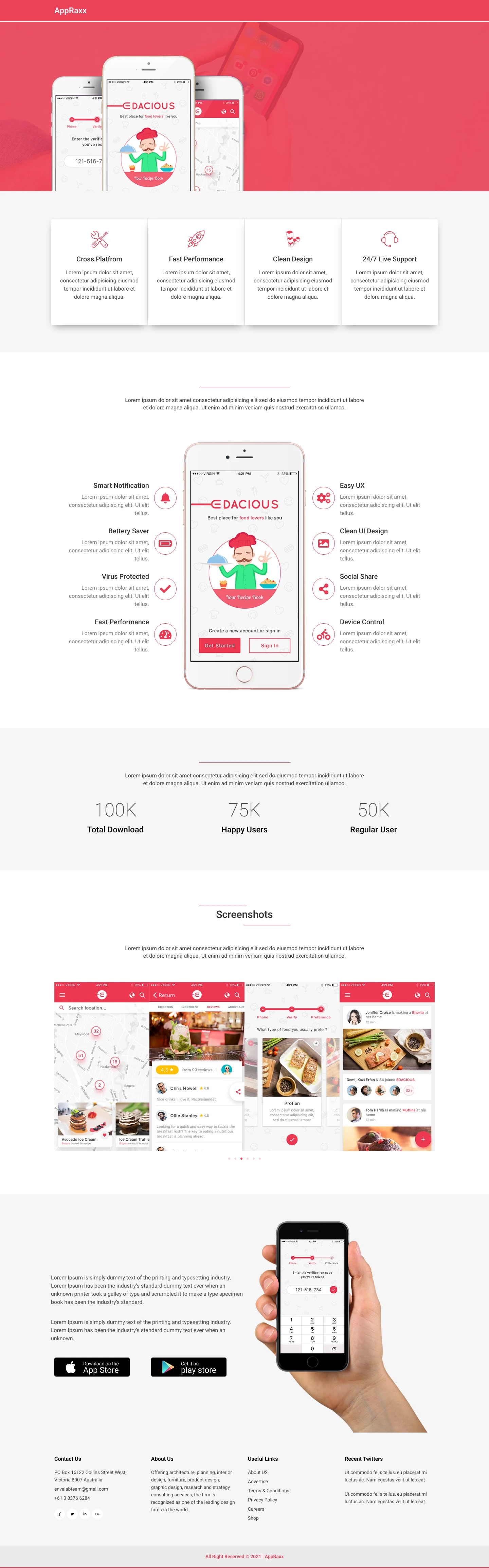 Mẫu website phần mềm – ứng dụng – AppRaxx
