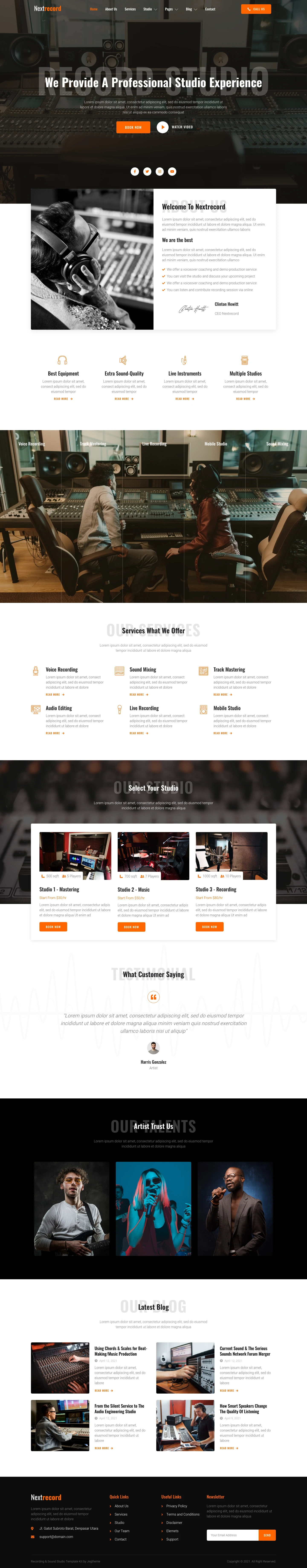 Mẫu website âm nhạc – Nextrecord