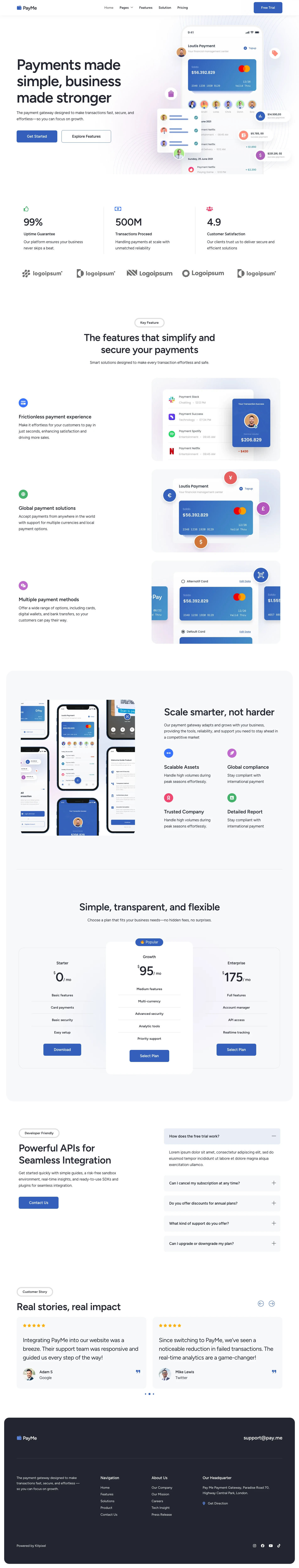 Mẫu website phần mềm – ứng dụng – PayMe