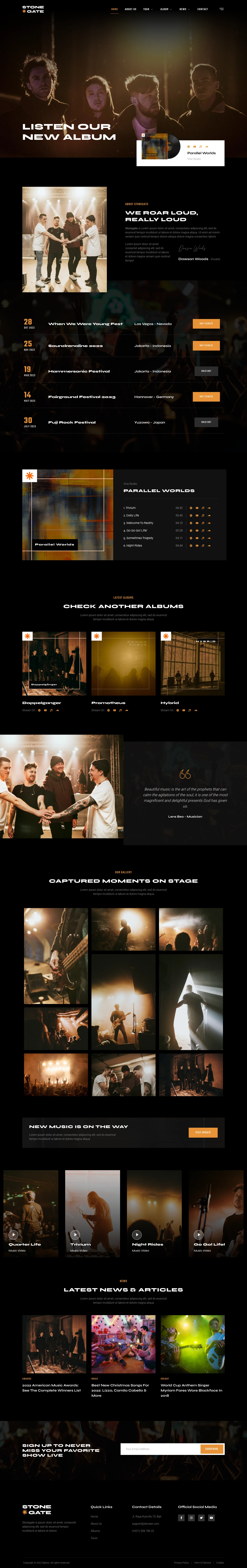 Mẫu website âm nhạc – Stonegate