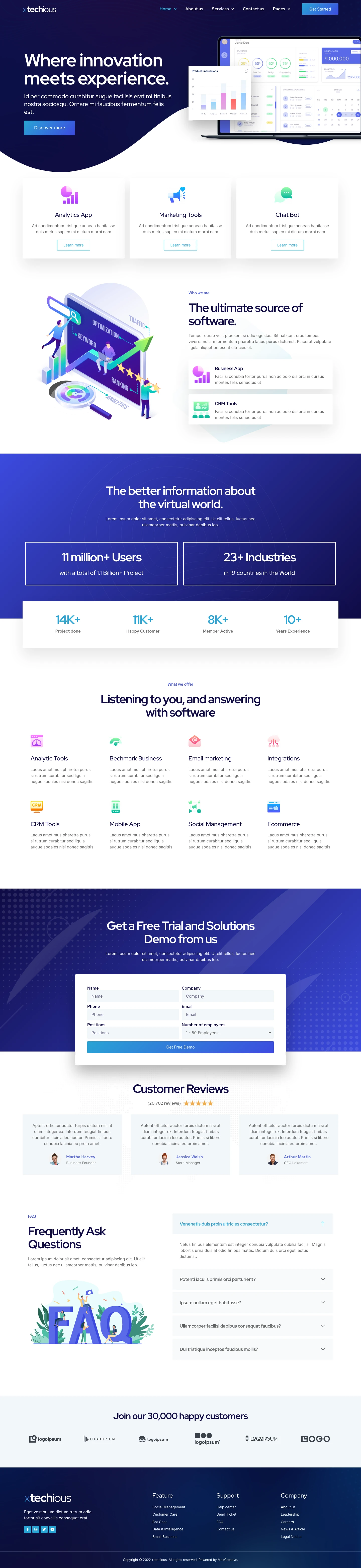 Mẫu website phần mềm – ứng dụng – Xtechious