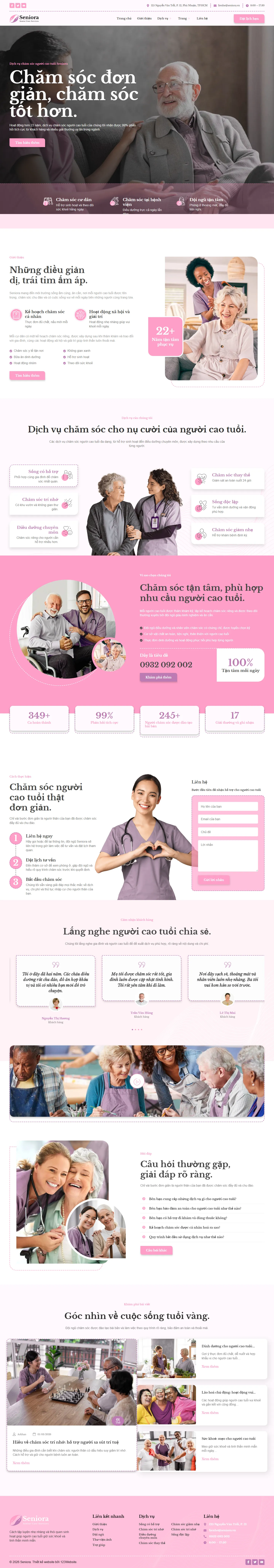 Mẫu website dưỡng lão – Seniora