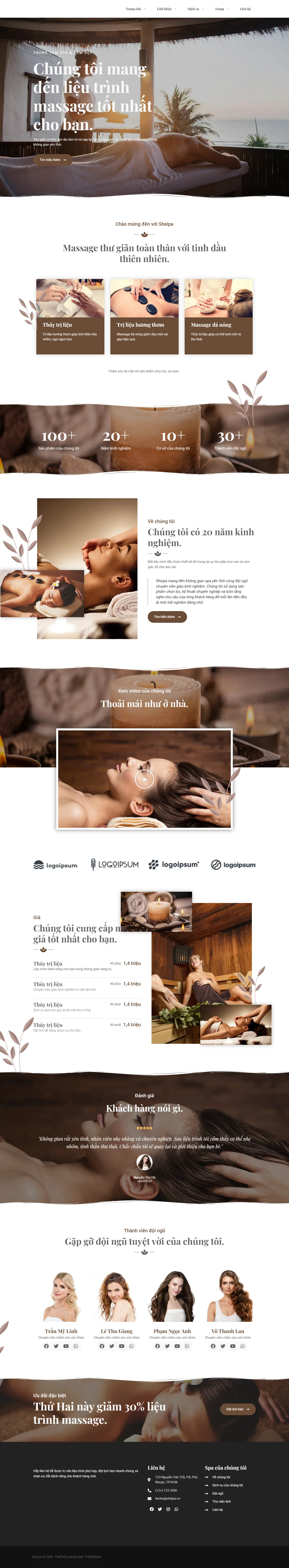 Mẫu website spa – thẩm mỹ – Sheipa