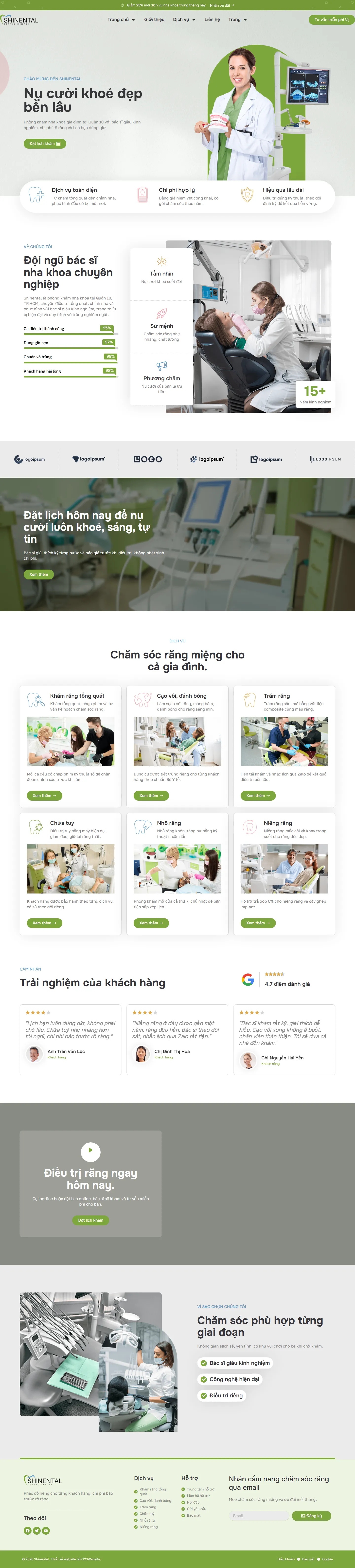 Mẫu website nha khoa – Shinental