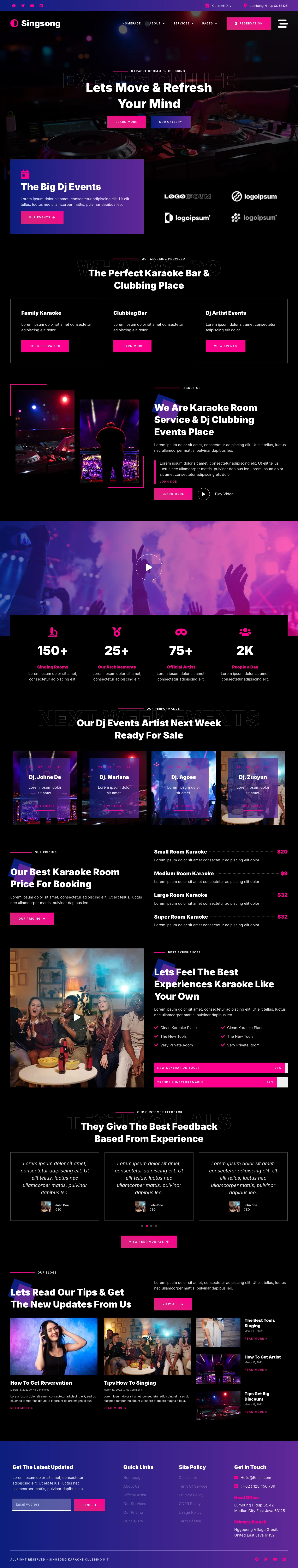 Mẫu website âm nhạc – Singsong