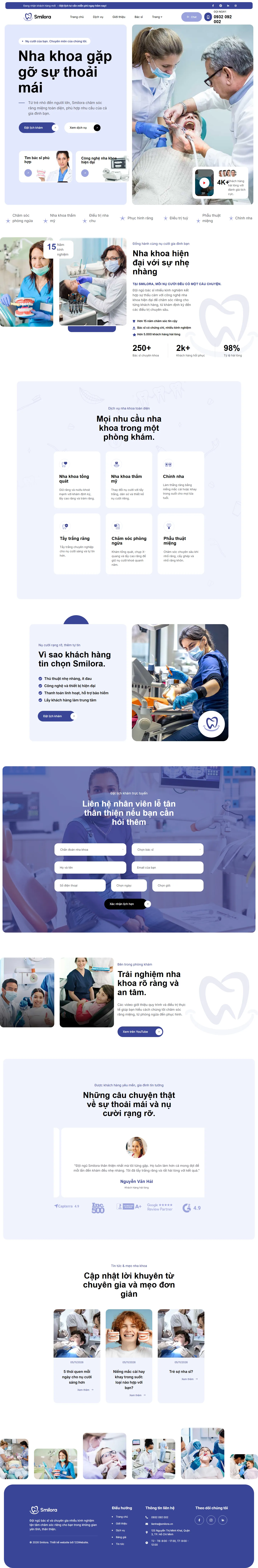 Mẫu website nha khoa – Smilora