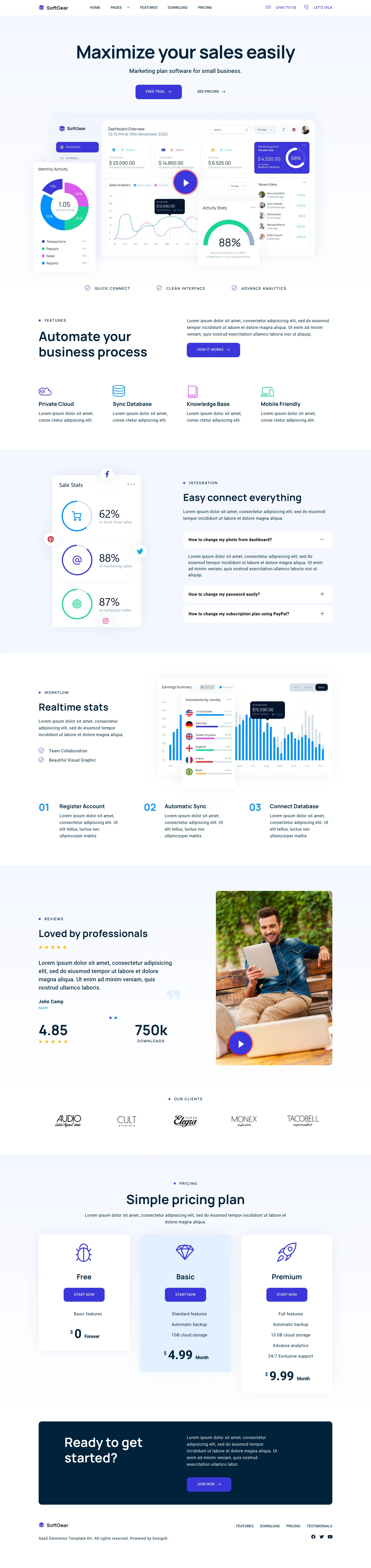 Mẫu website phần mềm – ứng dụng – SoftGear