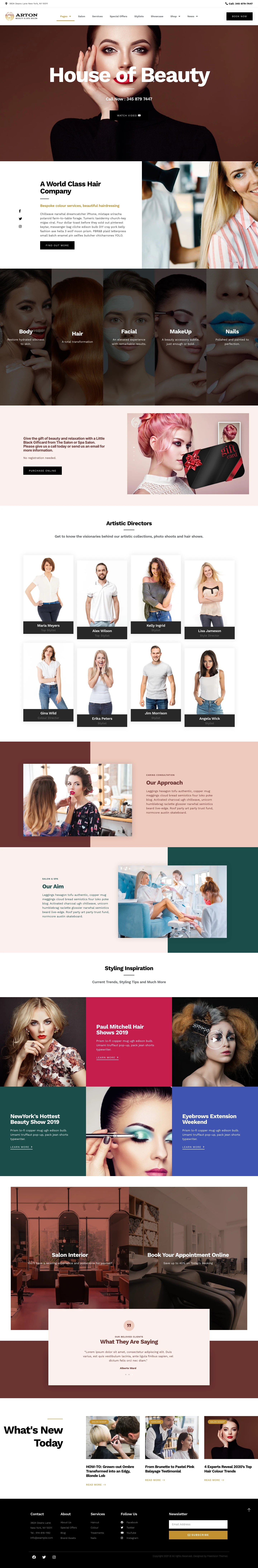 Mẫu website spa – thẩm mỹ – Arton