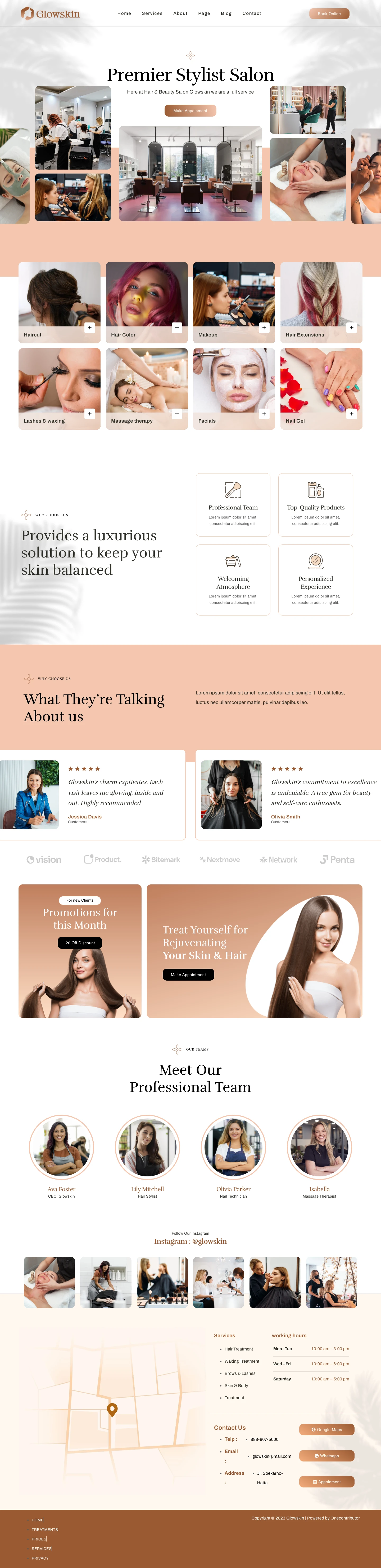 Mẫu website spa – thẩm mỹ – Glowskin
