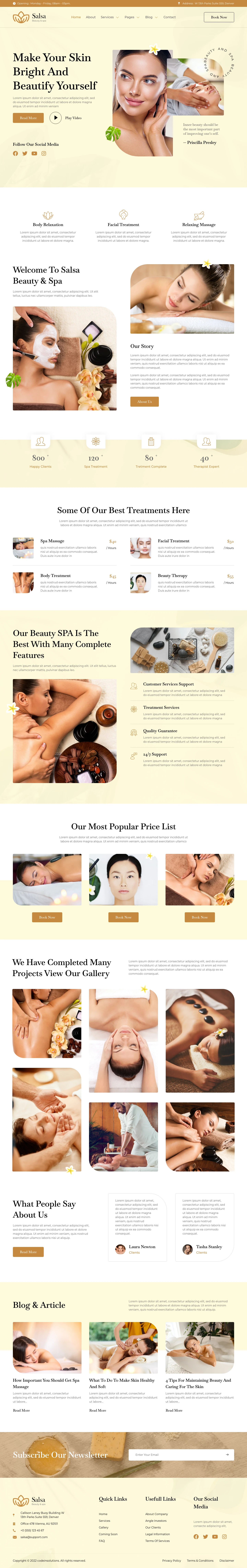 Mẫu website spa – thẩm mỹ – Salsa