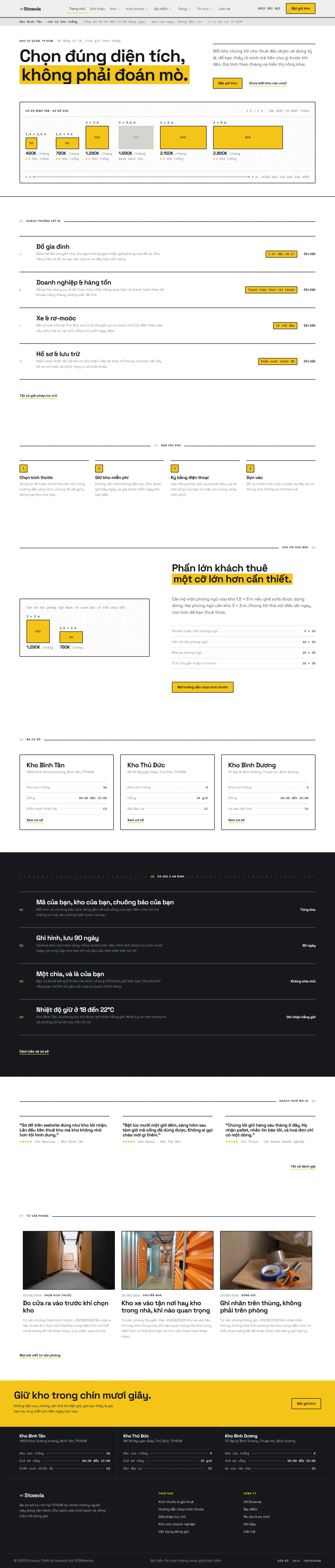 Mẫu website kho bãi – cho thuê kho – Stowvia