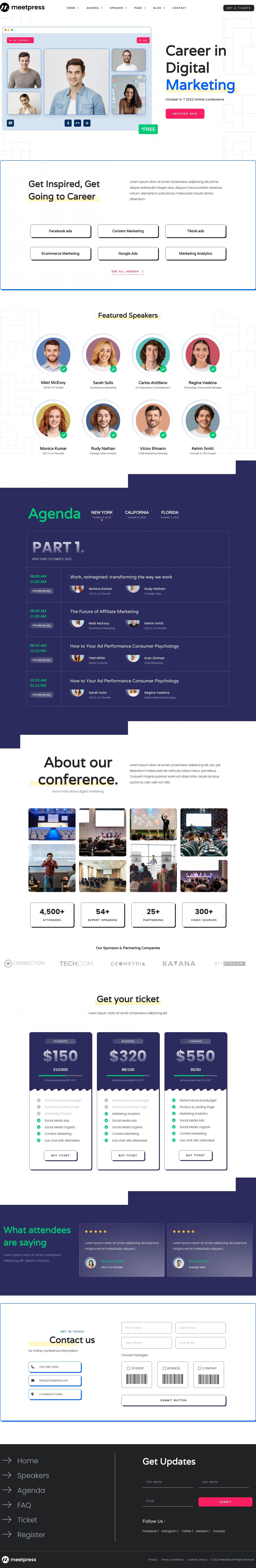 Mẫu website tổ chức sự kiện – Meetpress