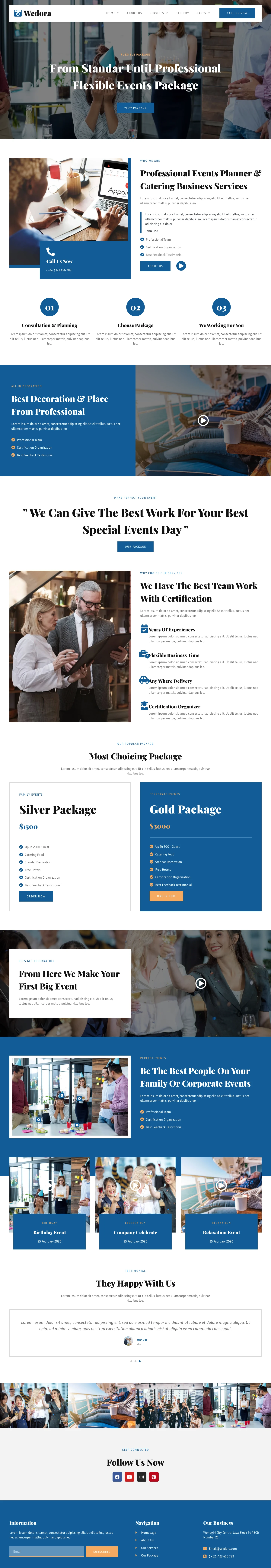 Mẫu website tổ chức sự kiện – Wedora
