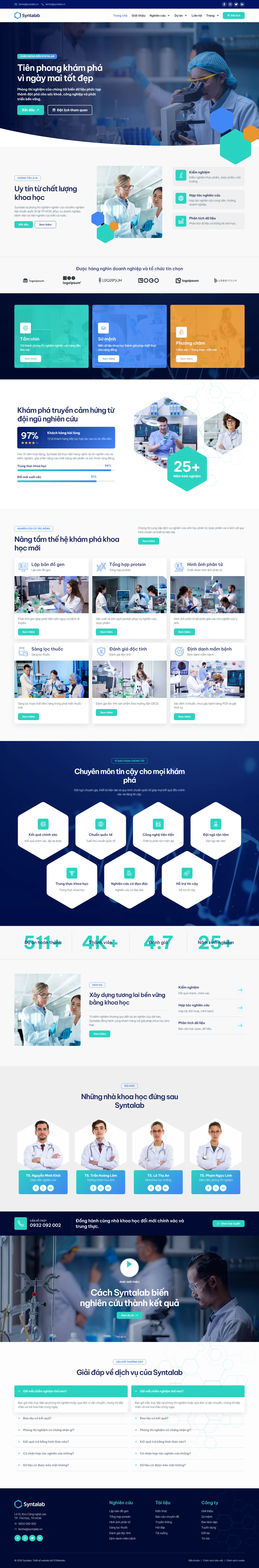 Mẫu website hóa chất và kiểm nghiệm – SyntaLab