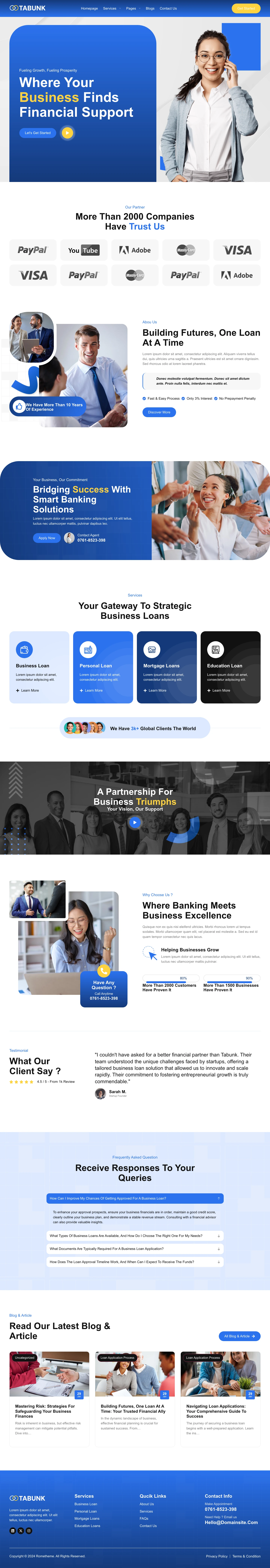 Mẫu website tín dụng – Tabunk