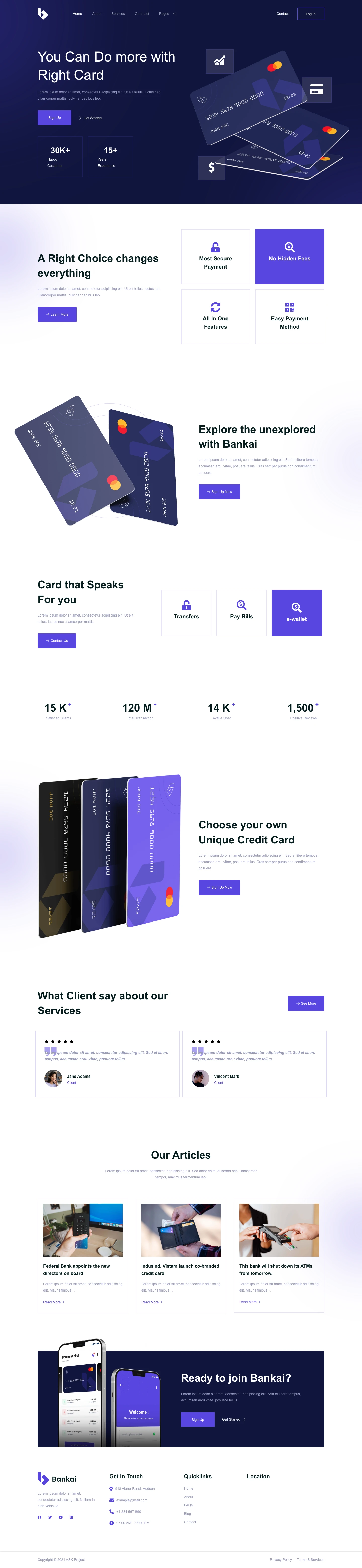 Mẫu website vay – tín dụng – Bankai