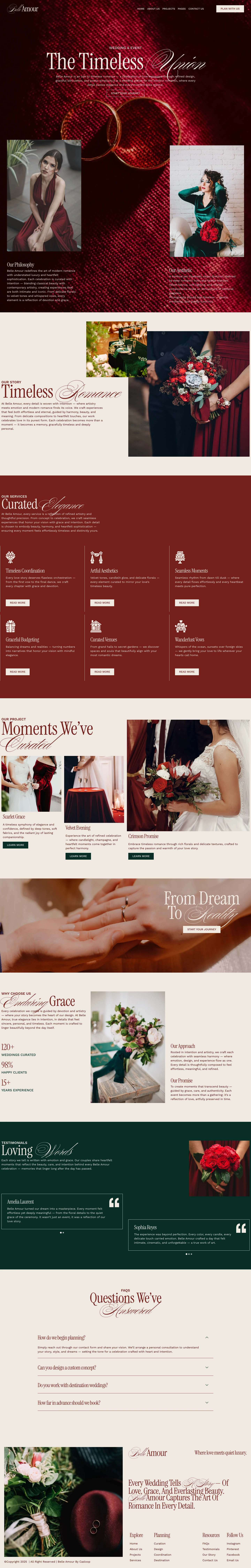 Mẫu website tổ chức tiệc cưới – Belle Amour