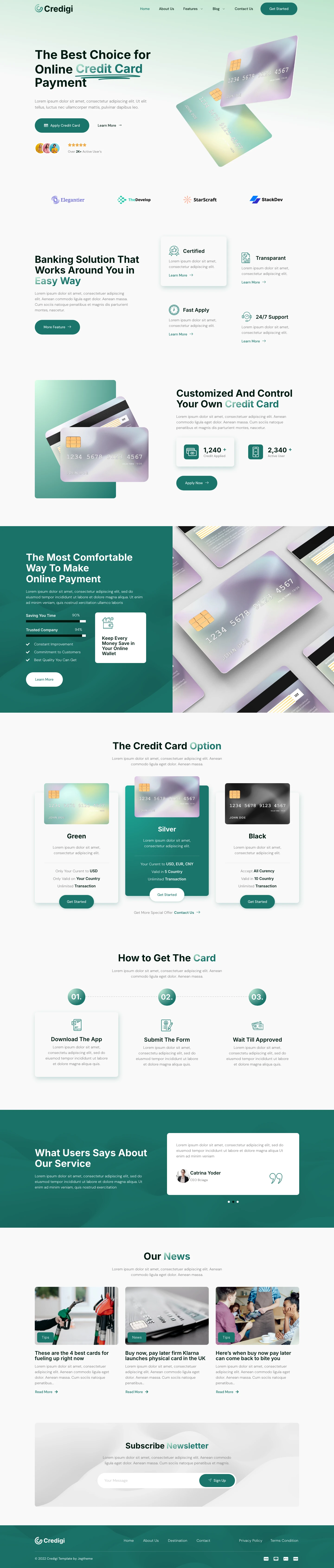 Mẫu website vay – tín dụng – Credigi