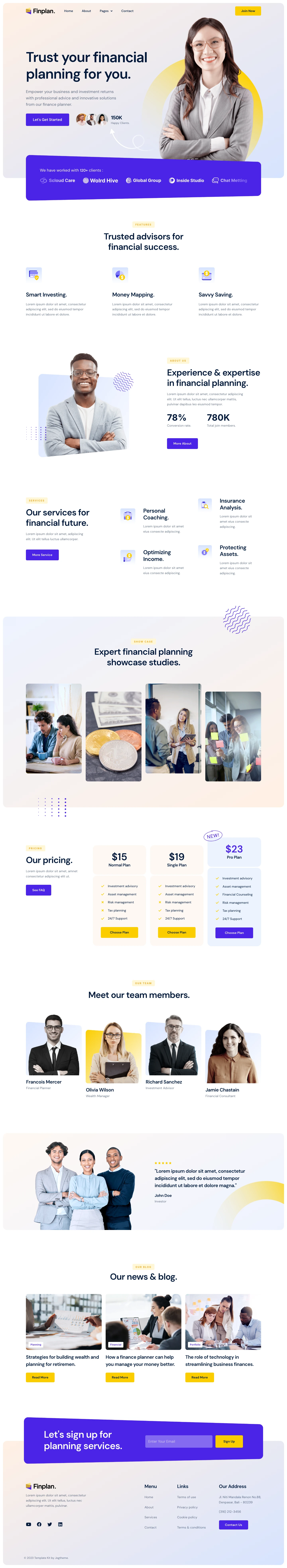 Mẫu website tài chính – đầu tư – Finplan