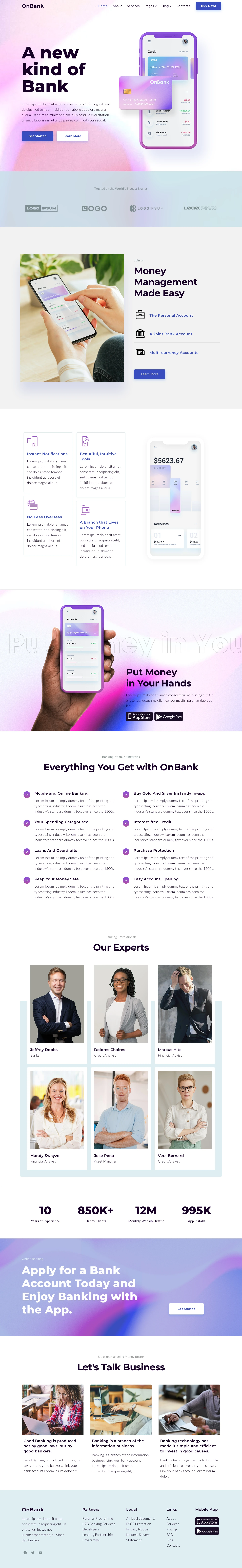 Mẫu website tài chính – đầu tư – OnBank