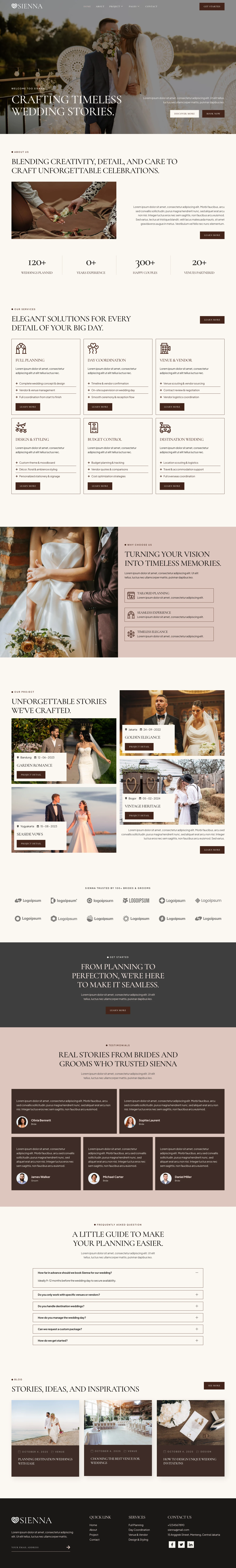 Mẫu website tổ chức tiệc cưới – Sienna