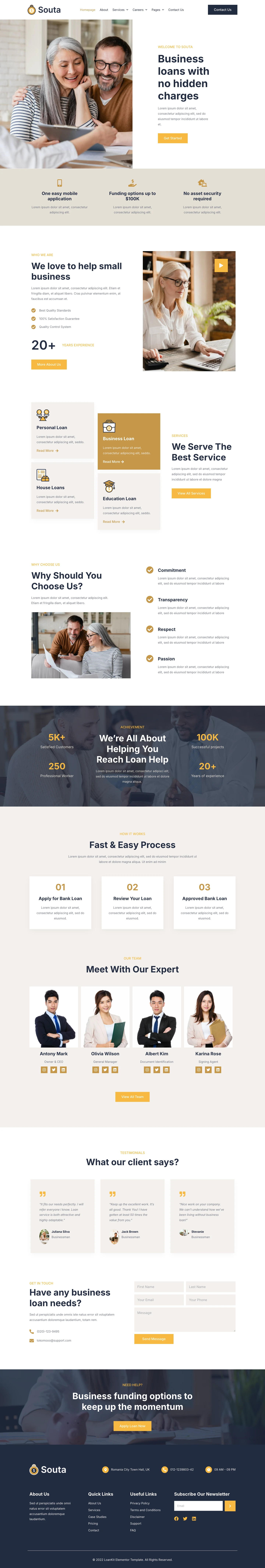 Mẫu website vay – tín dụng – Souta