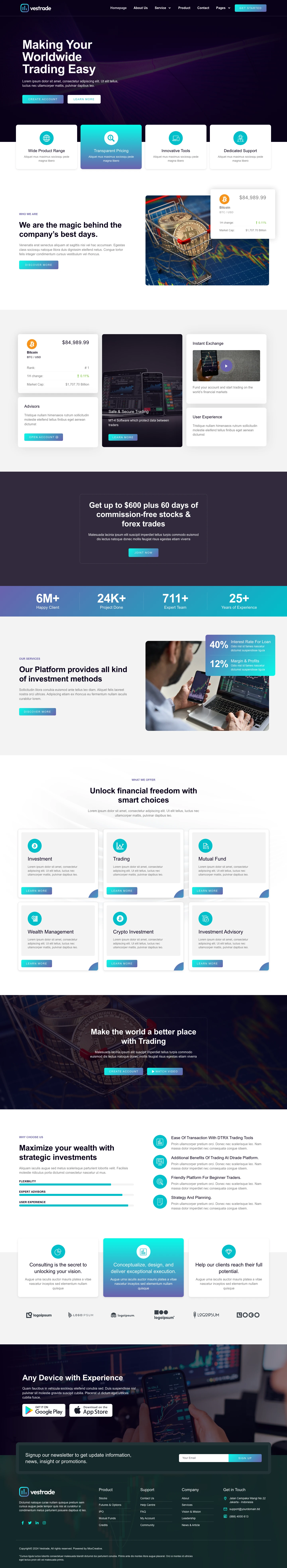 Mẫu website tài chính – đầu tư – Vestrade