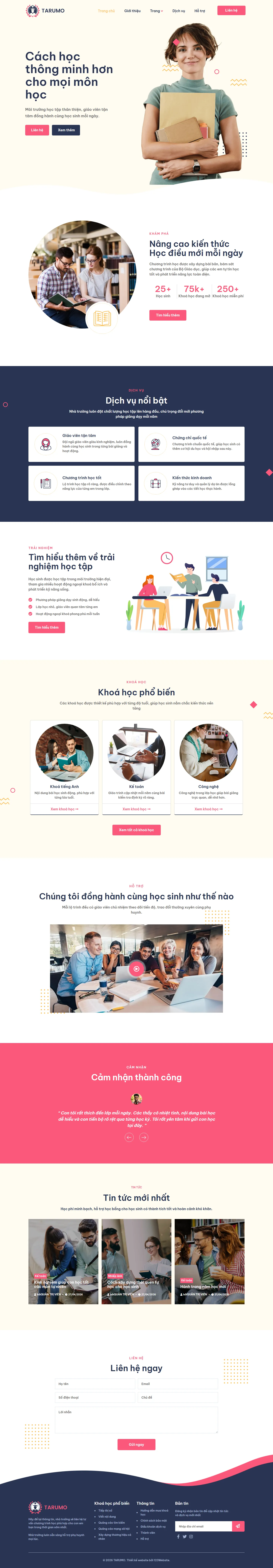 Mẫu website trường THCS – Tarumo
