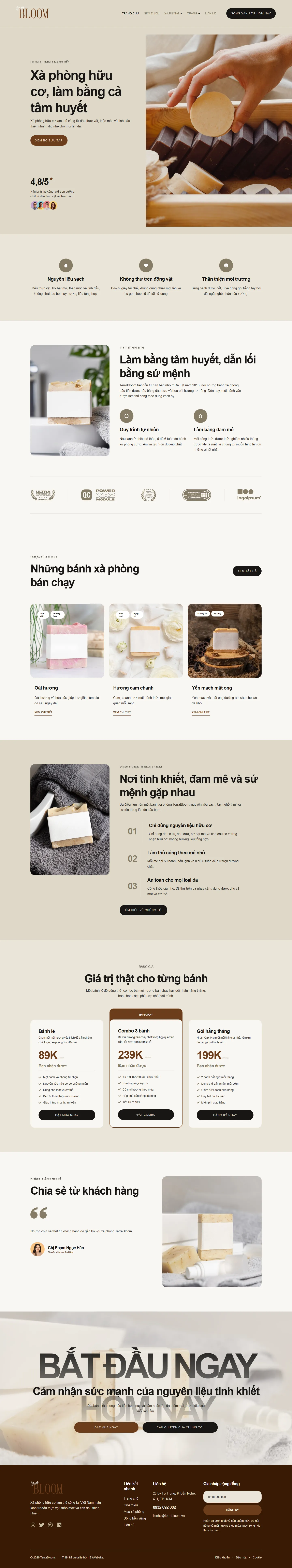 Mẫu website mỹ phẩm – Terrabloom