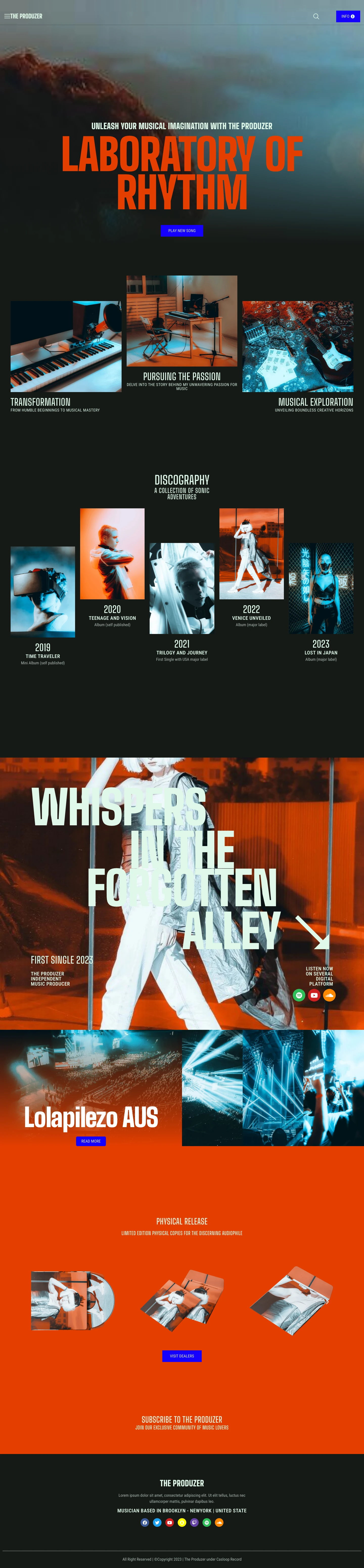 Mẫu website âm nhạc – The Produzer