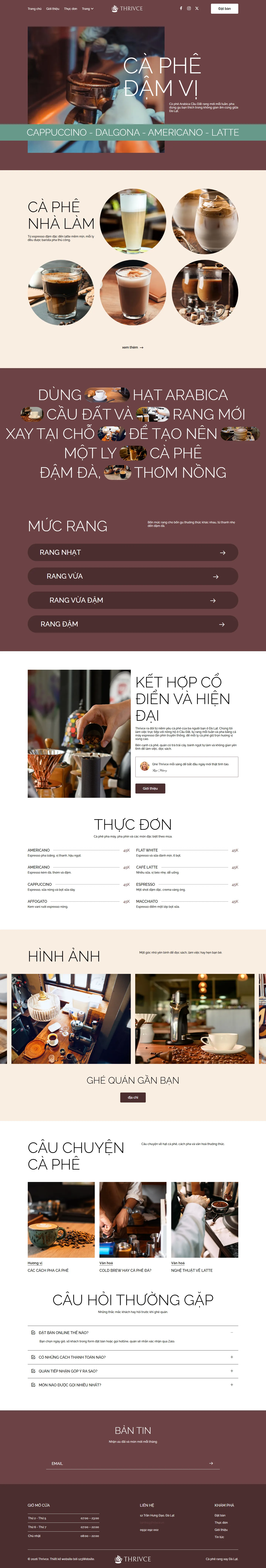 Cafe Website Template – Thrivce