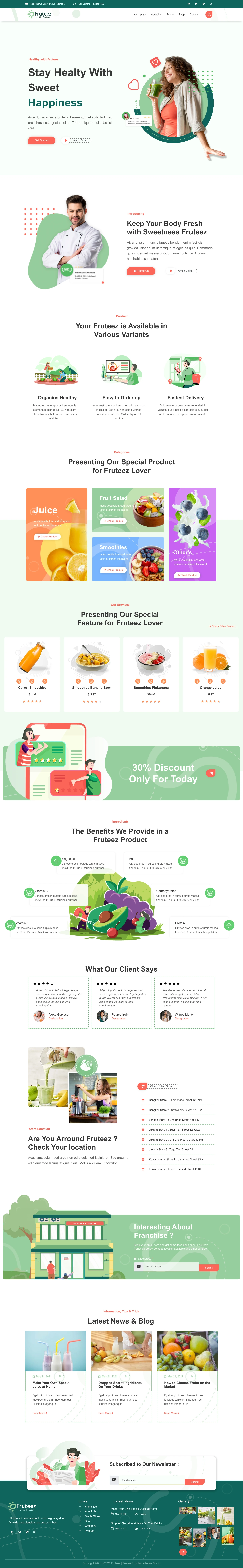 Mẫu website công ty thực phẩm – Fruteez