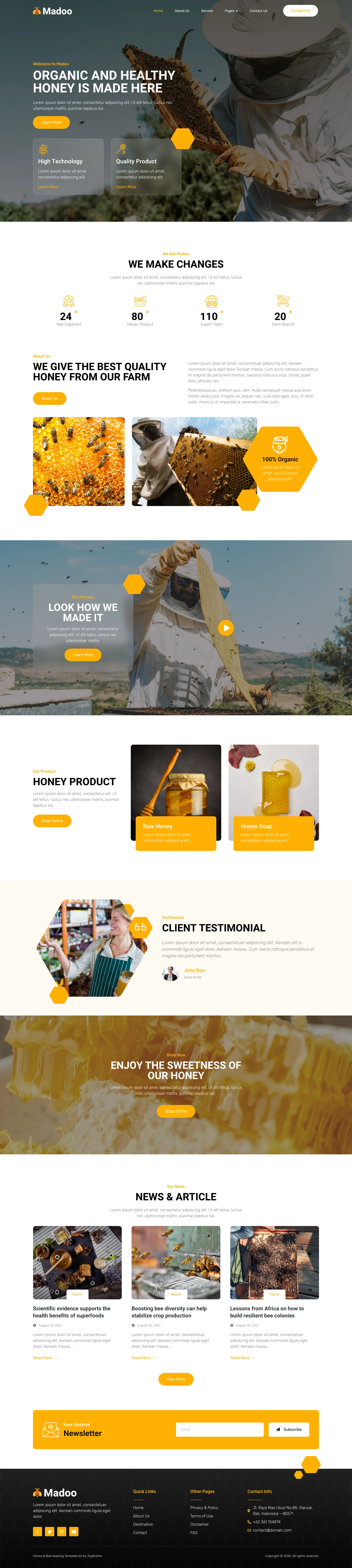 Mẫu website công ty thực phẩm – Madoo