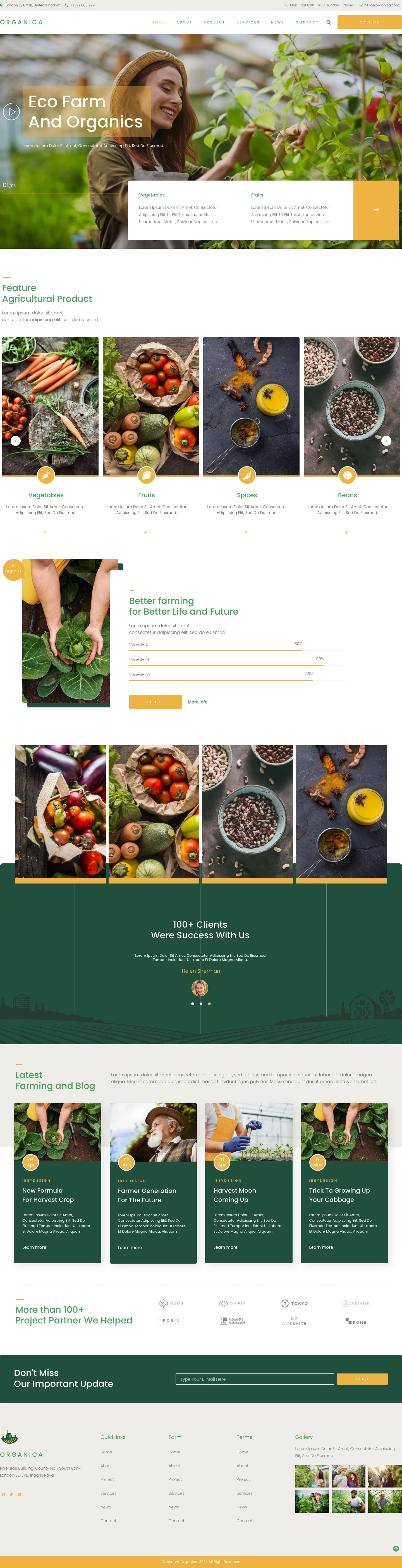 Mẫu website công ty thực phẩm – Organica