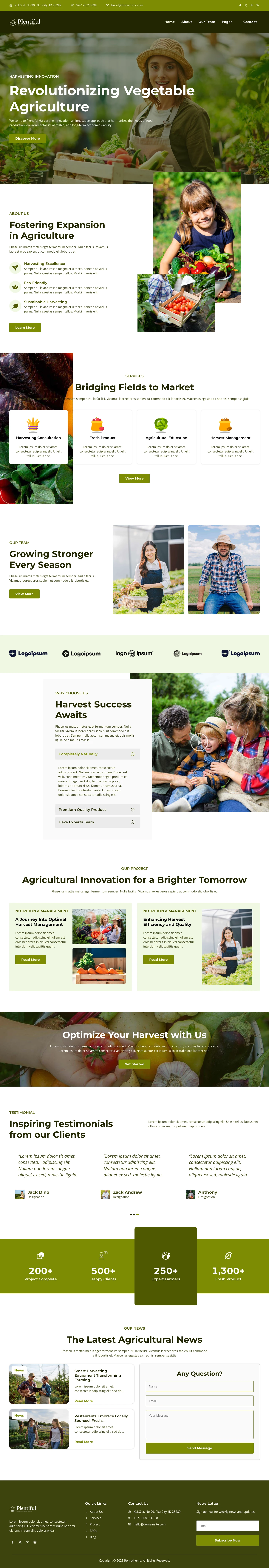 Mẫu website công ty thực phẩm – Plentiful