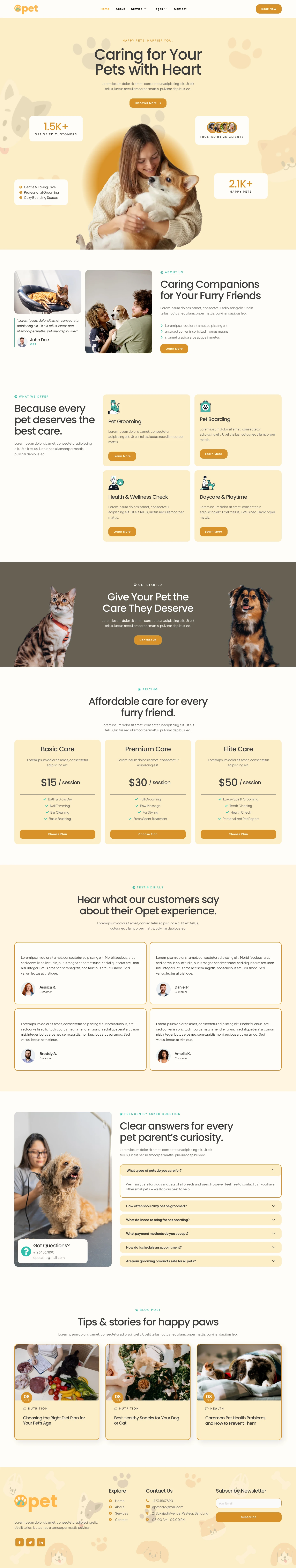 Mẫu website phòng khám thú y – Opet