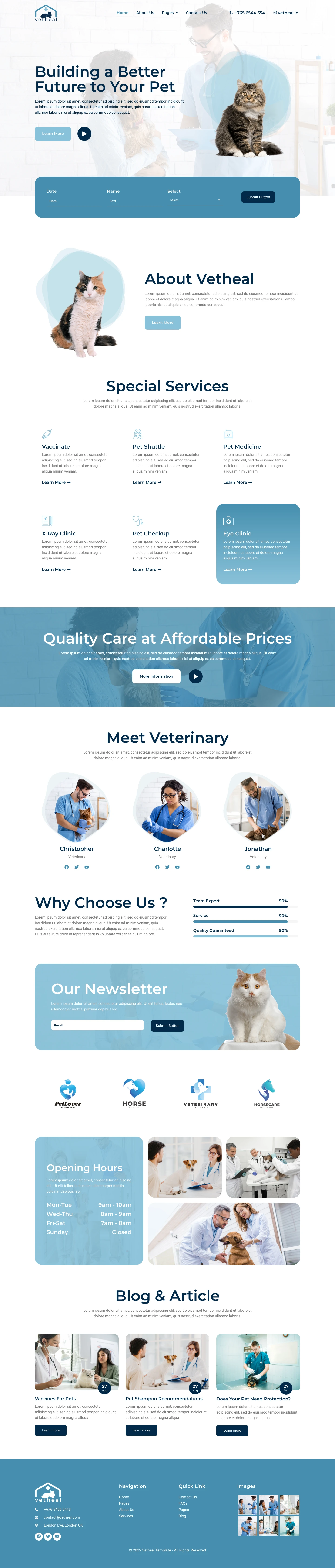 Mẫu website phòng khám thú y – Vetheal
