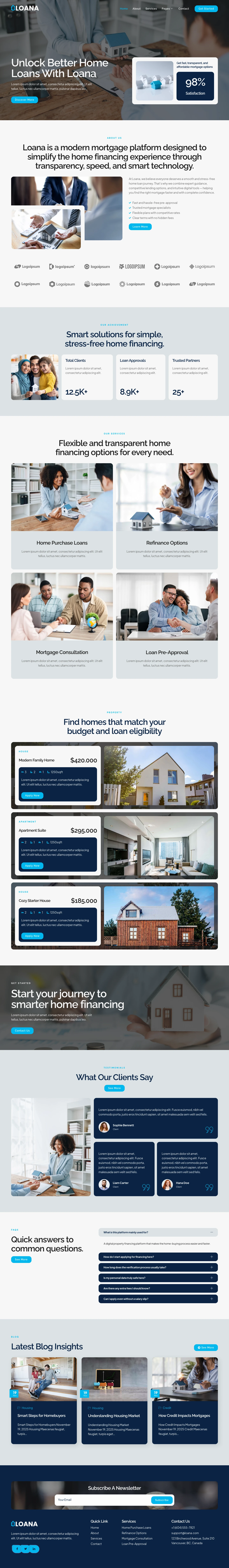 Mẫu website tín dụng – Loana