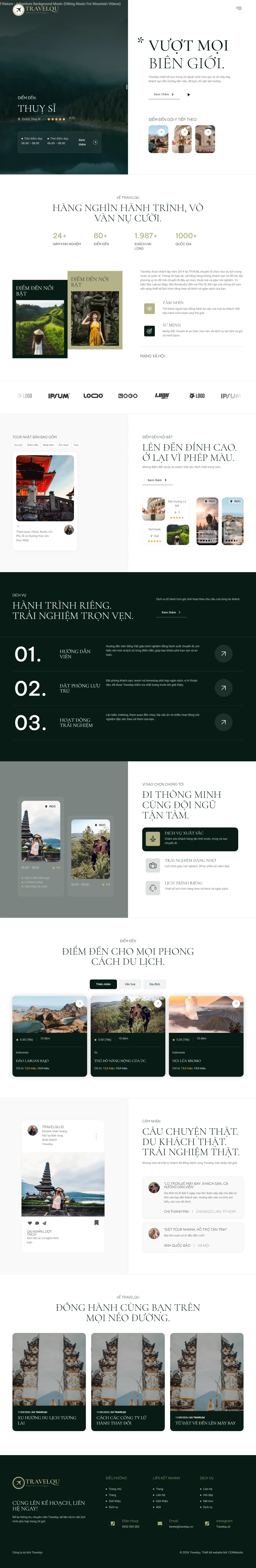 Mẫu website du lịch – Travelqu