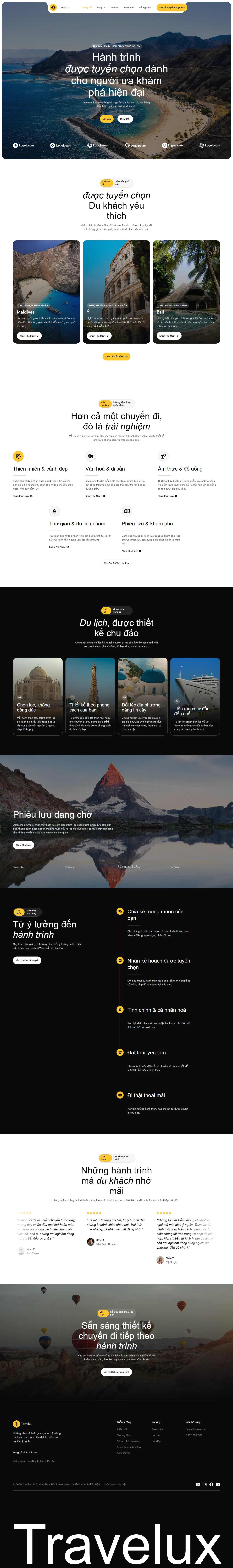 Mẫu website du lịch – Travelux