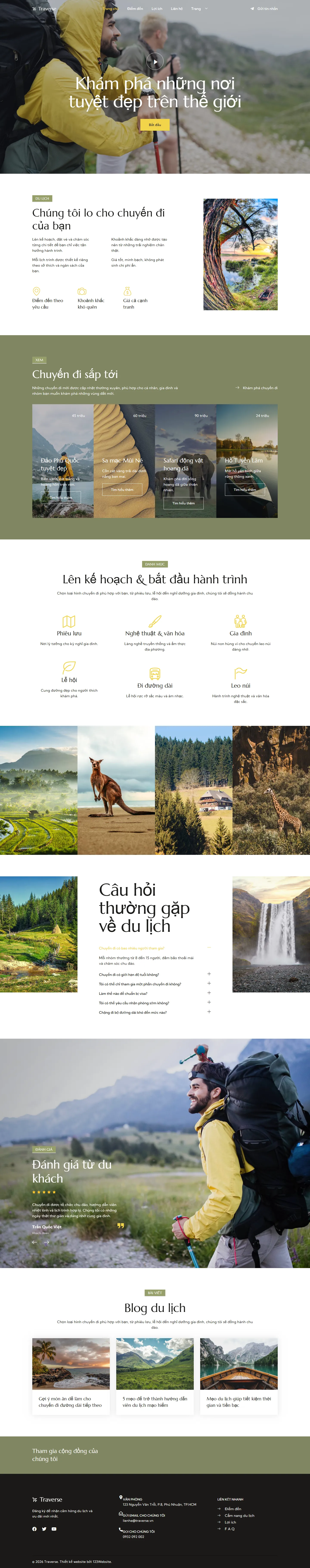 Mẫu website du lịch – Traverse